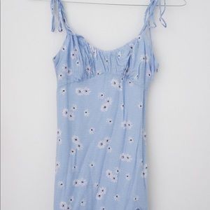 light blue flower print dress